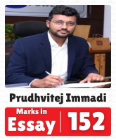 IAS Prudhvitej Immadi UPSC CSE Essay Optional Highest Marks 152