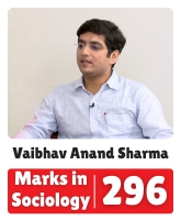 IAS Vaibhav Anand Sharma UPSC CSE Sociology Optional Highest Marks 296