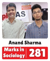 IAS Anand Sharma UPSC CSE Sociology Optional Highest Marks 281