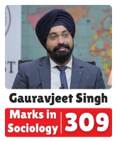 IAS Gauravjeet Singh UPSC CSE Sociology Optional Highest Marks 309