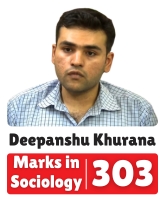 IAS Deepanshu Khurana UPSC CSE Sociology Optional Highest Marks 303
