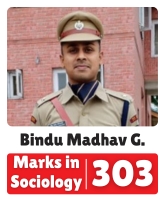 IAS Bindu Madhav G. UPSC CSE Sociology Optional Highest Marks 303